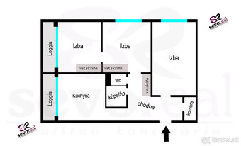 Tichá lokalita / 1 IZBA v 3i byte/ PRENÁJOM / FONČORDA / THK - 7