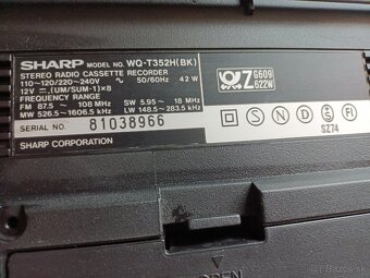 Sharp WQ 352H bk radiomagnetofon retro 2 kazeťák - 7