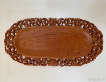 Veľky vyzrezávany set z tíkového dreva, dovezený z Ázie - 7