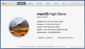 PREDÁM - apple MacBook PRO 17”, model A1297 - REZERVOVANÝ - 7