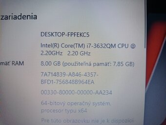 ntb HP probook 450 g0 / Intel core i7 / 8gb ram / 256gb ssd- - 7