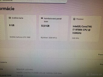 Herný počítač i7-9700K / 32GB RAM / GTX 1080 / 500GB SSD - 7