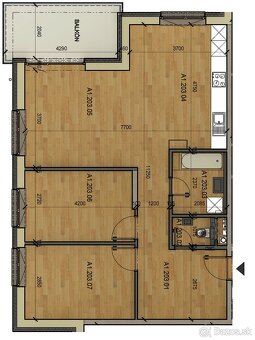 NOVOSTAVBA -3izb.byt s 9 m2 balkónom, lokalita: pri jazierku - 7