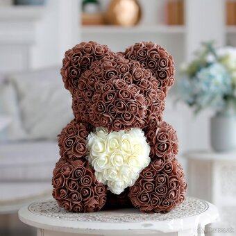 Macko z ruží 40 a 25 cm - všetky farby - ihneď k odberu - 7