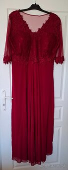 Šaty spoločenské červené dlhé - 7