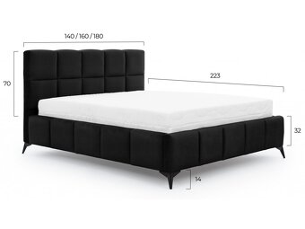 Čalúnená manželská posteľ Mist - 7