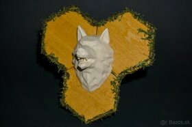 Crafting dekor, busta vlka, kôra, drevené plátky - 7