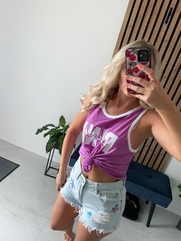 Victoria’s Secret PINK fialove tričko L - 7