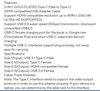 3v1 adapter z USB-C na HDMI - 7