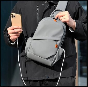 Crossbody batoh šedý - 7