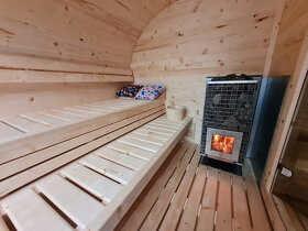 Venkovní oválná sauna s panoramatickým oknem - 7