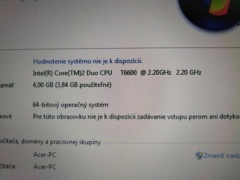 predám notebook Acer extensa 5635 / 4gb ram /250gb hdd - 7