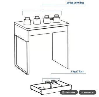 Predam Ikea stolik Micke / čierny mám aj stoličku - 7