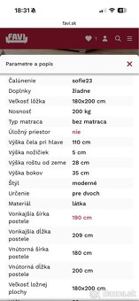 Predám čalúnenú posteľ,matrac Dormeo a NOVÉ lamelové rošty - 7