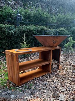 Ohniskovy gril corten pult - 7