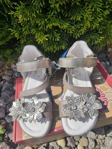 D.d.step kožené flexibilné sandále kvety Dark grey - 7