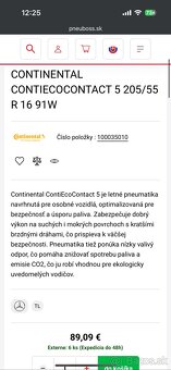 Letné 205/55 r16 91V continental ecocontact 6 - 7