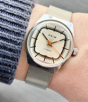 Československé mechanické vintage retro hodinky PRIM Televiz - 7