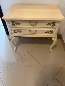 3 komody v rokoko štýle, krémovo-zlaté - 7