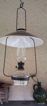 Starožitná závesná petrolejová lampa - 7