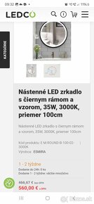 Led zrkadlo v čiernom rame 60cm - 7