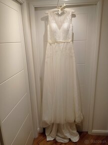 Krásne čipkované svadobné šaty - 7
