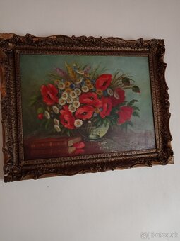 Obrazy, maľované, rám, starožitnosti - 7