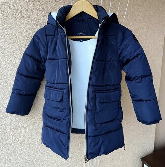 Dievčenská tmavomodrá veľmi teplá zimná vetrovka 7-8rokov - 7