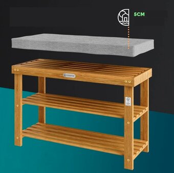 Botník na topánky 90x30x48cm - agát - nosnosť 160 kg - 7