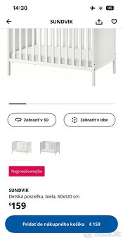 Detská postieľka Sundvik (IKEA) biela - 7