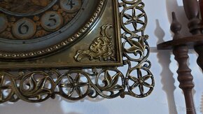 Predám funkčné bronzové nástenné hodiny Japy FRERES Francia - 7