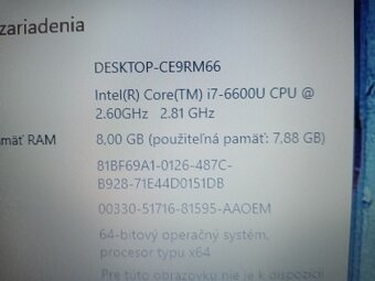 predám 12" HP elitebook 820 g3/ 8gb ram/ ssd/ Intel core i7 - 7