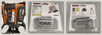 Aku pracovné svetlo WORX 20V WX026.9 s AKU a NABÍJAČKOU - 7