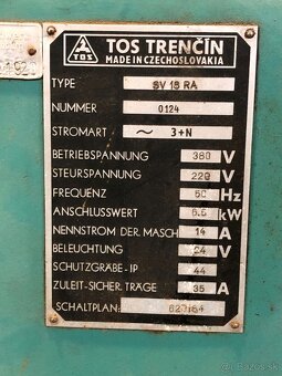 sustruh TOS SV 18 RA / 1000 - 7