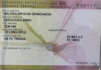 Predám malokalibrovku ZKM 456 - 7