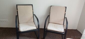 Pohodlné kovové kreslá s podsedákmi na terasu,balkón - 7