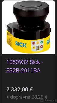 SICK LASEROVY SCANNER SNÍMAČ POHYBU S32B-2011BA - 7