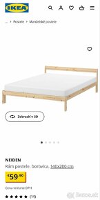 Predám IKEA manželskú posteľ 140x200 - 7