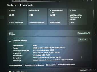 Predam notebook Lenovo T580 cpu i7-8550U vga nvidaia - 7