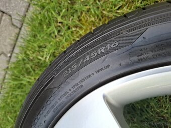 Komplet alu disky Škoda + letné pneu 215/45 R16 zn. Hankook - 7