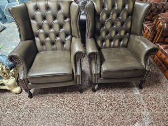 CHESTERFIELD ŠTÝL 3+2xUŠÁK,NOVÁ - 7