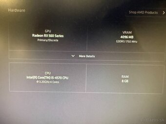 Herný počítač i5‑4570/8GB RAM/RX 560/250 SSD + 500 HDD - 7
