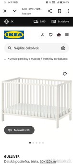 Postieľka detská 60x120cm na predaj značka Ikea Gulliver - 7