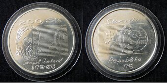 Slovenské strieborné 100, 200 koruny bk, proof - 7