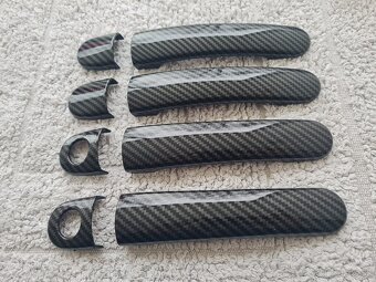 ČIERNE a KARBONOVE kľučky krytky klučiek dveri - 7