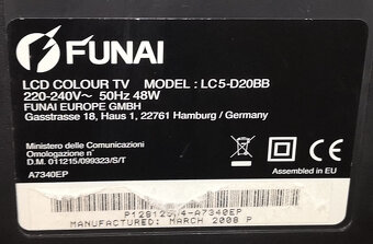 Predám 20" LCD televízor Funai - 7