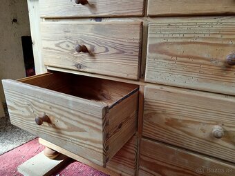 Starožitná skrín, LÉKÁRENSKÁ šuplíková skrín, smrková komoda - 7