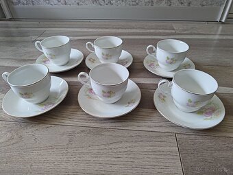 Retro sady na kavu - 6 tanierikov a 6 salok - 7