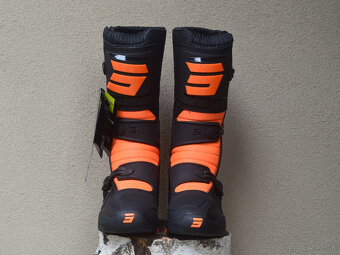 topánky MX ATV čižmy čierno oranžové fluo shot - 7