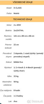 Elektrické autíčko Mercedes X-Class - LCD - MP4 - Lakované - - 7